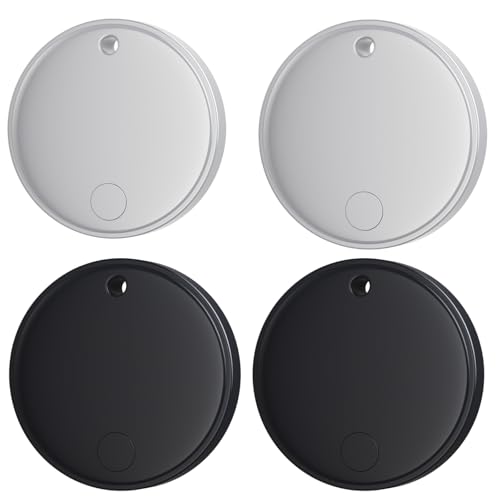 2 Back 2 White Key Finder, Bluetooth Tracker Locator Pairs with Apple Find My (iOS only), Item Finder for Keys,Wallet,Pets,Bag,Backpack and Suitcase, 400ft Range Smart Tracker Tags