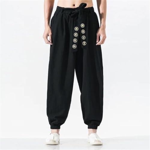 Men Pants Loose Harajuku Trousers Traditional Harem Embroidered Pants2