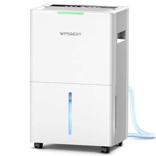 Image of WPSOERT 4000 sq.ft Dehumidifier for Basement with Drain Hose, 45 Pint Dehumidifiers for Home, Smart Compressor Dehumidifies for Large Room, Bedroom, 3 Modes, Intelligent Humidity Control, Auto