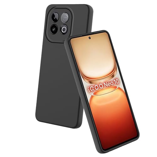 Image of Back Cover for iQOO Neo 10 5G | Full Camera Protection | Premium Liquid Silicon Case | Flexible Bumper Case for iQOO Neo 10 5G (Black)