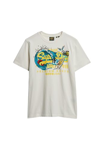 Superdry Herren LA T-Shirt mit Grafik Wollweiß L