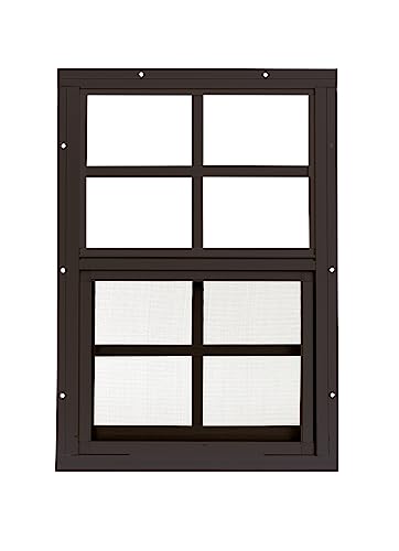 Apple Outdoor Supply 12x18 Shed Window Flush Mount Sliding Window with Tempered Glass & Screen Brown 1-Pack