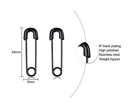 Stainless Steel Stylish Cartilage Earrings Punk Goth Safety Pin Earrings for Women Girl 90s Hoop Earrings Fashion Stylish Earrings Collection for BFF Mom,non fade2