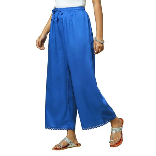 Image of Rangriti Women Navy Blue Liva Palazzo XL