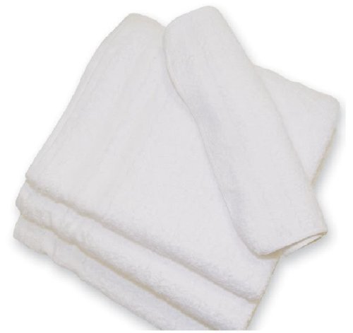 Soft Touch Linen Terry Cloth Face Towels, 12 x 12-Inch, Pack of 60, White