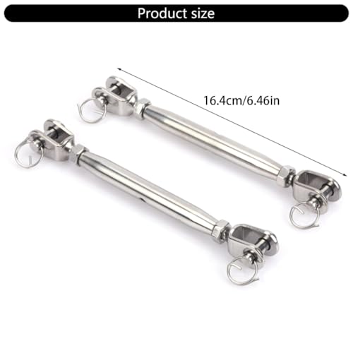 5 Piezas Tensores de Acero Inoxidable M6, Tensores para Cables Perfectos para Ajustar Cuerda, Impermeables y de Alta Calidad miniatura 5