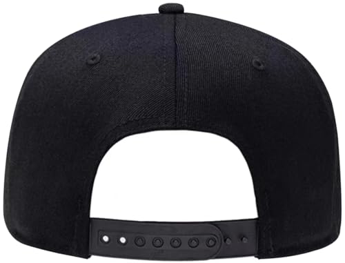 ADJUEMB Classic Snapback Hats Skull Embroidery Adjustable Flat Bill Hat Unisex Baseball Caps