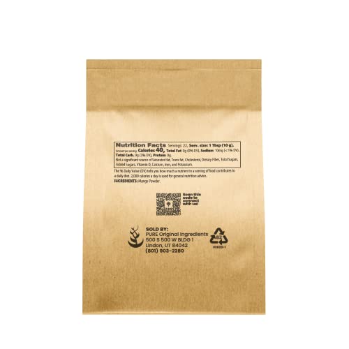 Pure Original Ingredients Mango Powder Made From Real Mangos, Drink & Smoothie Mix-in, Non GMO