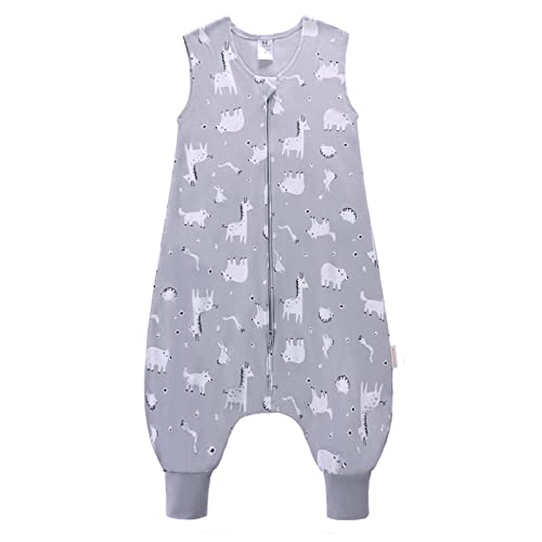 LAT LEE AND TOWN Saco de Dormir sin Mangas para bebé con Cremallera de 2 vías, Saco de Dormir sin Mangas de algodón súper Suave para niños y niñas (Jirafa, XXL) Cover