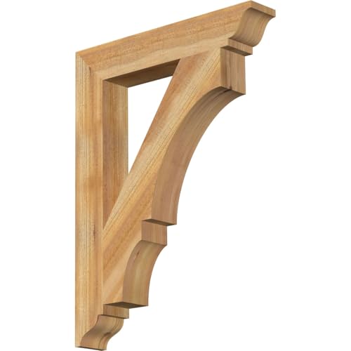 Ekena Millwork 4"W x 24"D x 32"H Balboa Traditional Rough Sawn Bracket, Western Red Cedar