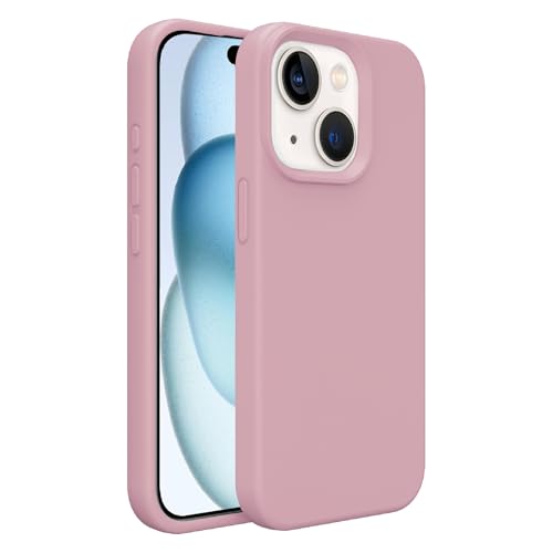 Image of iPhone 15 Case Silicone,Soft Microfiber Lining(Sand Pink)