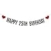 ABCpartyland Black Glitter Happy 25th Birthday Banner,25th Birthday Party Decorations Supplies, Pre-Strung,Letters Black,HAPPY 25TH BIRTHDAY