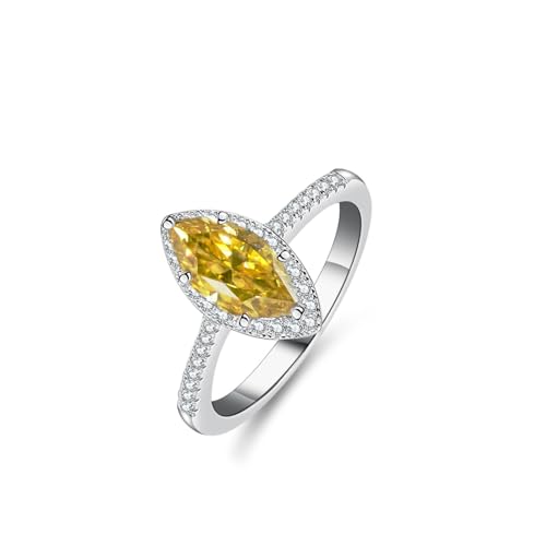 Bague moissanite pour femme en argent sterling S925, alliance marquise créée en laboratoire