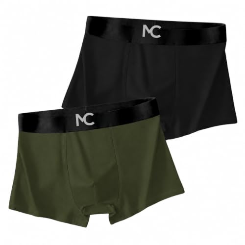 Image of MC Men's Microfiber Boxer Briefs for Men | Ultra Soft, Breathable, Stretchable Innerwear | Moisture-Wicking Trunks | Comfortable Elastic Waistband | Pack of 2
