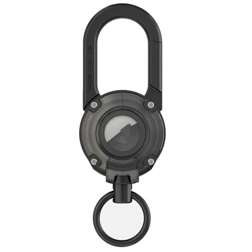 KASTWAVE Carabiner Keychain with AirTag Holder Heavy Duty 4.5 Alloy Key Fob Clip Scratch-Resistant & Durable Key Holder for Apple AirTag Keys Badges Backpacks Luggage Outdoor & Everyday Use