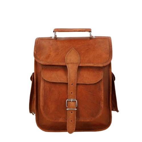 Handmade Leather Backpack: Vintage Brown Convertible Briefcase-picture-34