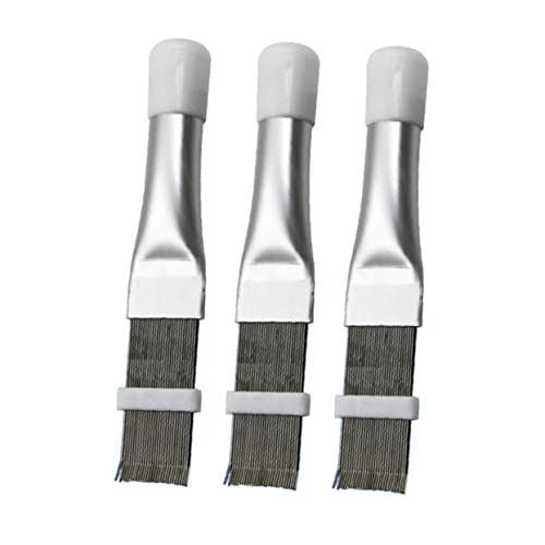 TOKIDNY 3個 ステンレスフィンブラシ 櫛 クリーナー コンデンサー 冷却 ラジエターエバポレーターの掃除 ラジエーター エアコン掃除道具 ステンレス製フィンコーム Silver
