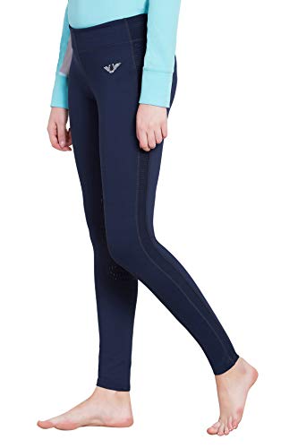 TuffRider Women's Ventilated Schooling Tights, Navy/Navy, Large