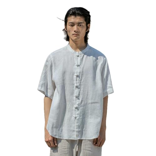 Chemise en lin homme col montant pour vos soirées d'été et vacances