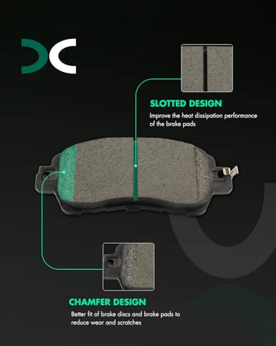 Image of SCITOO D1852-9081 Disc Brake Pads Sets Front Ceramic Brake Pads w /Hardware | 2016 For Scion For iA 1.5L,2019-2020 For Toyota For Yaris 1.5L,2017-2018 For Yaris iA 1.5L