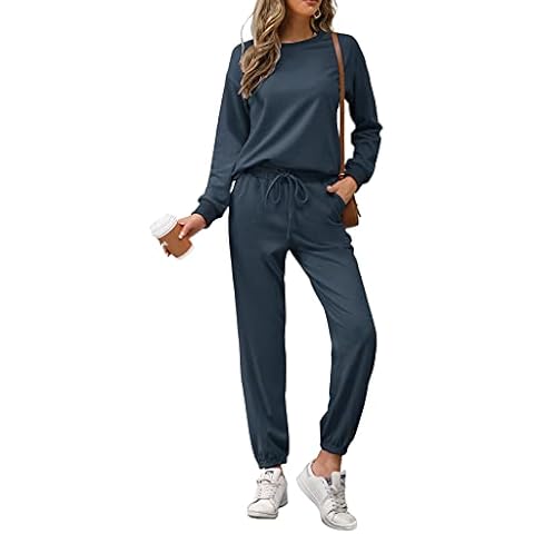 REORIA Women's Navy Blue Tracksuit Set Cover