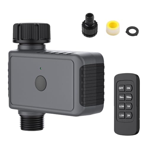Centralina Irrigazione da Giardino con Telecomando, Controller Intelligente per Valvola dell'acqua, Impermeabile Timer per Irrigazione Automatico, Controllo Remoto Temporizzatore Irrigazione