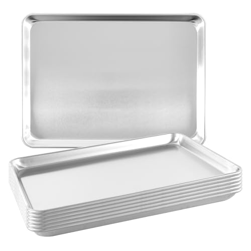 TENUP 6 Pack Aluminum Half Sheet Pan, 18