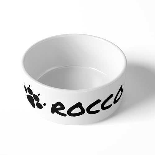 Hundenapf aus Keramik, personalisierbar, 8 Druckfarben und Designs