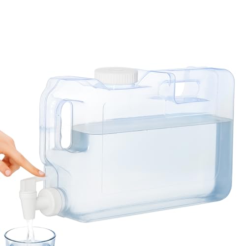 Dispensador de Agua para Nevera con Grifo y Asa, Garrafa de Plástico Transparente Reutilizable para Bebidas Frías, Dispensador Portátil Resistente y Libre de BPA, Capacidad de 4.2 Litros
