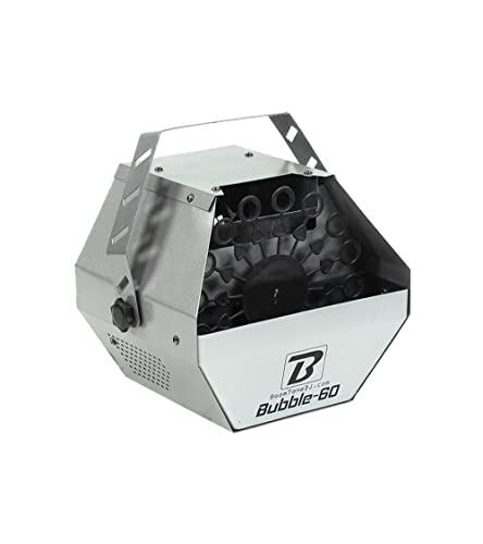 BoomToneDJ Bubble 60 V2 Machine à bulles soufflante automatique Haut débit, 16 anneaux rotatifs Châssis métallique Réservoir 0.75L. Idéal pour Fêtes...