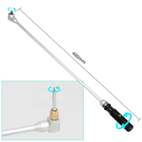 Image of Carburetor Pilot Screw Adjusting Tool Kit 90 Degree Angled Head Carburetor Adjustment Screwdriver Repair Tool with 7 Removable Heads for Carb ATV UTV Snowmobile Motorcycle 19 Inch