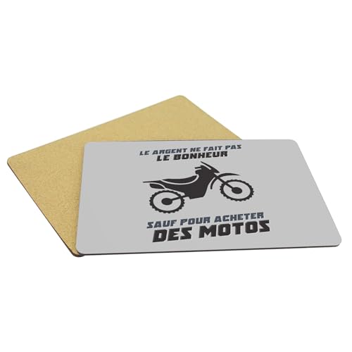 Sets de table moto cross en liège gris grand format pour repas de passionnés - 5