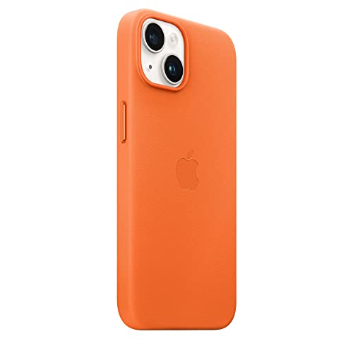 Image of Apple iPhone 14 Plus Leather Case with MagSafe - Orange