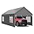 JY QAQA Carport, 12x20 FT Heavy Duty Carport with Removable Side Walls and Doors, Car Canopy with All-Season Tarp for Cars, Grey