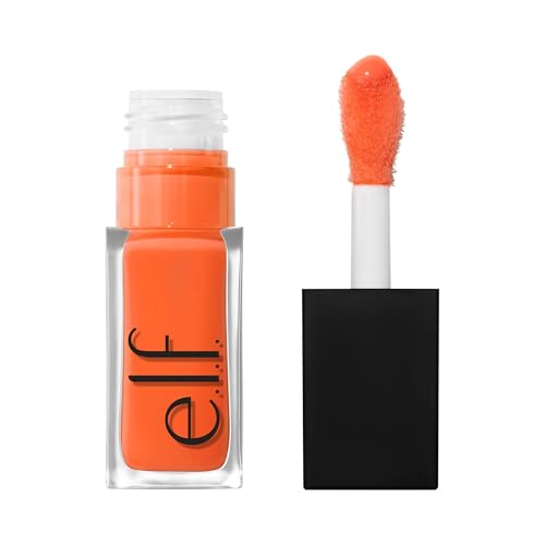 e.l.f. Glow Reviver Plumping Lip Oil, rimpolpante labbra colorato per un finish pieno e ultra lucido, infuso con olio di jojoba, prodotto vegano e non testato sugli animali, Dreamsicle