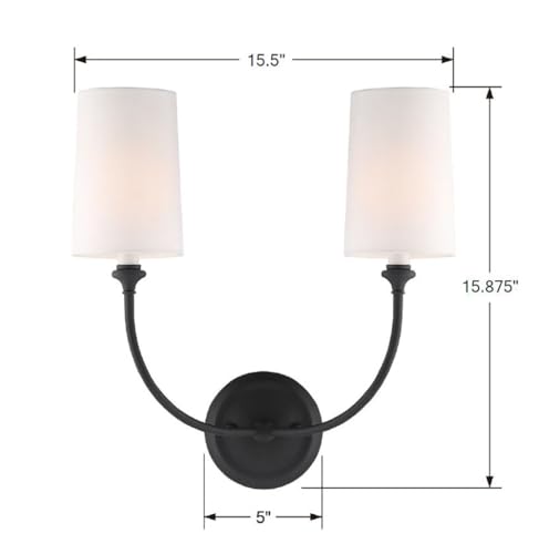 Image of Crystorama Libby Langdon Sylvan 2 Light Black Forged Bathroom Vanity