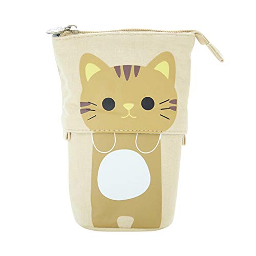 Handfly Caja de lápices telescópica Bolsa de Soporte Soporte Lápiz Soporte Lona Encantadora Papelería de Dibujos Animados Bolsa Caja de lápices Bolsa de cosméticos