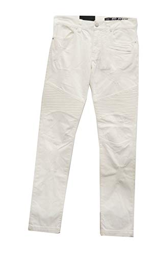 Armani Exchange Men's Moto Rip and Repair Bull Cotton Stretch Denim