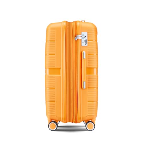 Durable and Lightweight 4-Piece Luggage Set with Expandable Suitcase, Spacious Interior, and 360° Spinner Wheels, Orange4