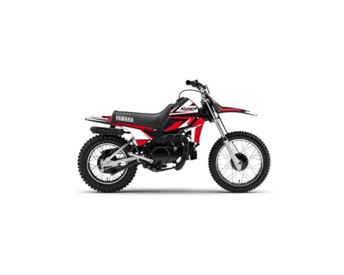 Kit déco moto cross Stage Yamaha PW 80 autocollant tuning plastique noir rouge
