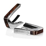 タリア カポ Thalia Capos Exotic Shell Series/WHISKY ANGEL WING カポタスト ギター 12インチフレッドパッド付属 (Chrome/WHISKY ANGEL WING)