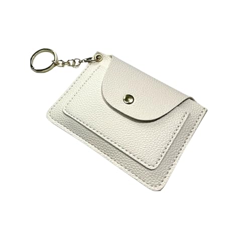 Image of Unisex Fashion Leather Coin Purse Credit Card Holder with Keychain PHILITA-11, White, Casual Card Holder