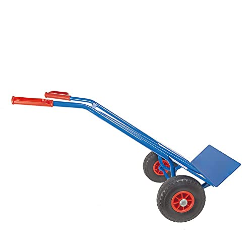 Foto von Trestles Profi Sackkarre Sackkarren Vollgummireifen 250kg Transportkarre S01 blau Sackrodel Karre pannensicheres PU Rad | Stahl | Radschutz | Sicherheitsgriffe