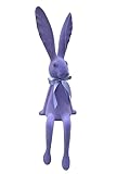 finehomegarden Hase Kantenhocker beflockt H38cm Hellviolett Osterhase Kantenhocker mit samtiger Oberfläche und frühlingshaftem Look Stylische Osterdekoration Ostern