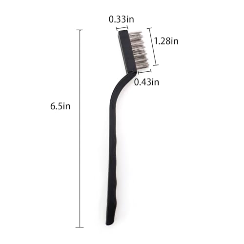 Image of 6PCS 6.7 Inch Crank Mini Wire Brush Stainless Steel and Brass Brushes Scratching Brush Cleaning Brush for Cleaning Unfinished Metal Part and Paint Stains