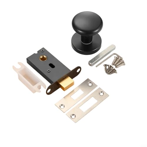 GANCEI Cerradura de puerta invisible de aleación de zinc Pestillo de seguridad de privacidad de un solo lado para puertas de baño o dormitorio (negro)