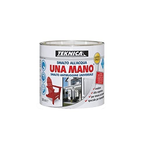 Smalto All'acqua vernice antiruggine universale multicolore lucido opaco inodore ad alta copertura per interni ed esterni pittura termosifoni multiuso 500ML (Bianco Lucido)