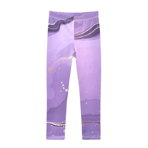 Purple Marble Texture Gold Kids Girls Shorts Cotton Cartwheel Shorts Outfits Clothes for Beach