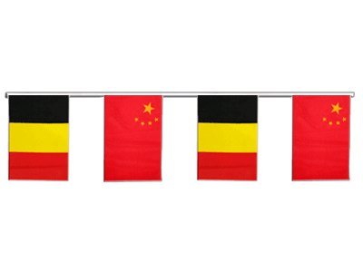 Guirlande amitié Belgique Chine de 6 m pour jumelage scolaire