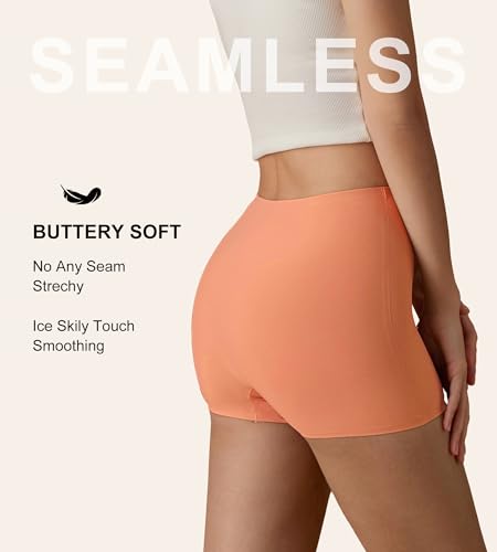Image of SHARICCA BoyShorts Panties for Women Seamless Soft Boy Shorts Underwear Short Boxer Briefs Anti Chafing Multiple Pack